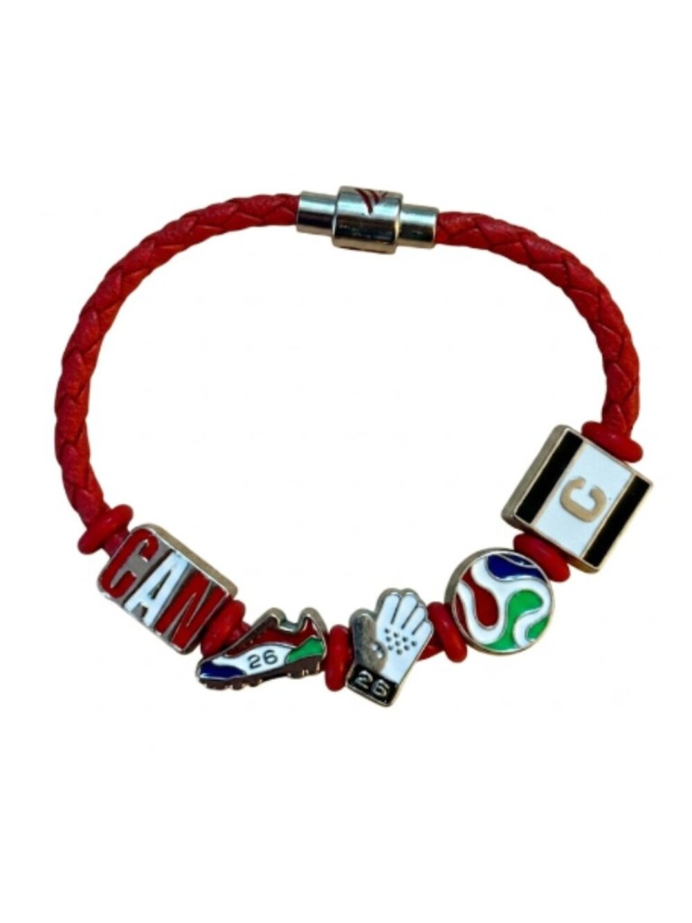 FIFA WORLD CUP 2026 CANADA Beaded Charm Bracelet - AUTHENTIC - Size SMALL